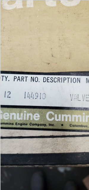 144910 EXHAUST VALVE GENUINE CUMMINS 3803521