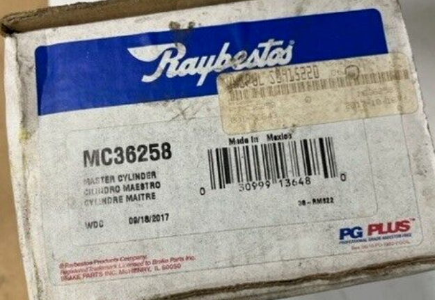 MC36258, RAYBESTOS MASTER CYLINDER