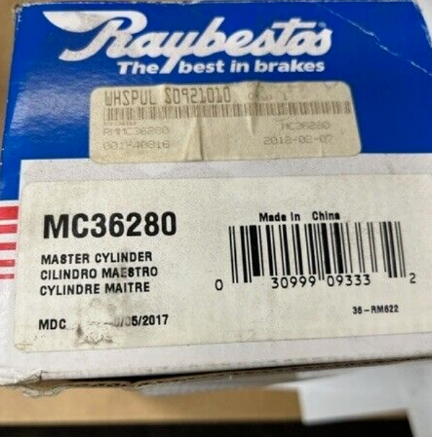 MC36280, RAYBESTOS MASTER CYLINDER